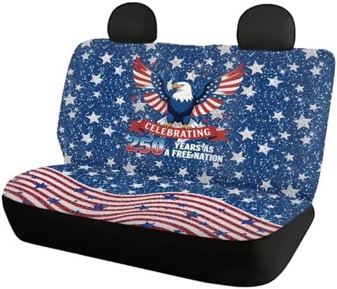 250th Anniversary American Flag Seat Covers Set Universal Car Seat Cover,Vehicle Backseat Protector Cushion Covers Fit SUV Truck Van Dog Back Seats Protection Dust-Proof
