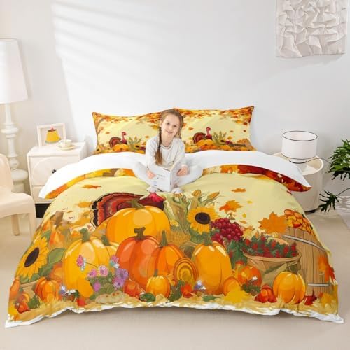 Feelyou Autumn Duvet Cover King Size for Kids Boys Girls - Image 4