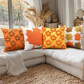 HunnmingRe 4 Pcs Thanksgiving Pillow Covers 18 x 18 Inch Maple Leaf Throw Pillow Covers Square Linen Pillowcase Fall Decor Seasonal Autumn Thanksgiving Harvest Decoration for Home Sofa Couch by HunnmingRe