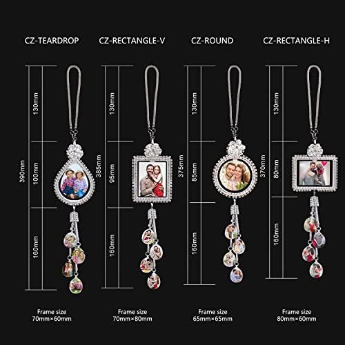 Bling car Hanging Ornament Custom Photo Gift Decorations for Women for Car Car Mirror Decor - Image 6