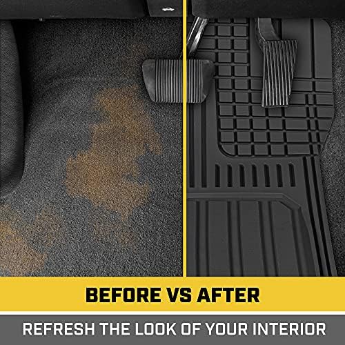 CAT® ToughLiner™ Black Car Floor Mat– Heavy-Duty Trim to Fit for Trucks, & SUVs – All-Weather Odorless Rubber Automotive Mat & SUV Floor Liners for Maximum Protection