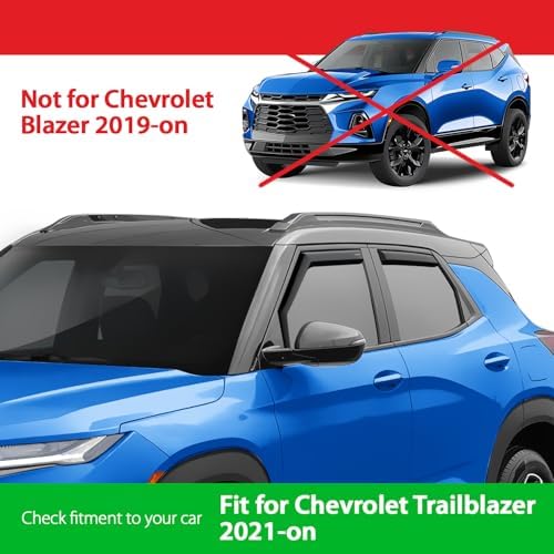 Goodyear Shatterproof in-Channel Window Deflectors for Chevrolet (Chevy) Trailblazer 2021-2026, Rain Guards, Window Visors for Cars, Vent Deflector, Car Accessories, 4 pcs - GY009012