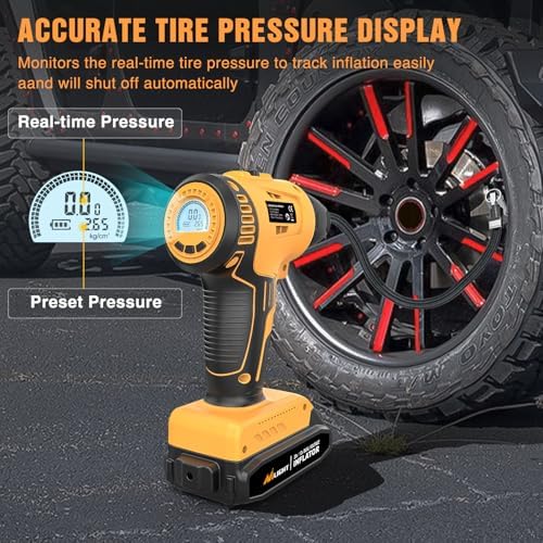 Nilight Cordless Tire Inflator 150PSI 20V/12V Dual Power Supply