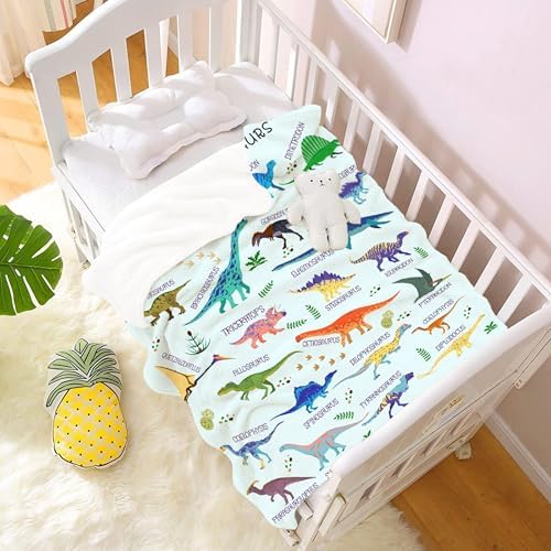 Types of Dinosaurs Blanket Gifts for Girls Boys Women - Super Soft Cozy Warm Throw Sheet for Couch Bed Sofa Office Decor All Season 30"x40" Pets - Image 7