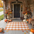 Caramel Buffalo Plaid Rug 3 x 5 for Front Porch Entryway by Homydecor