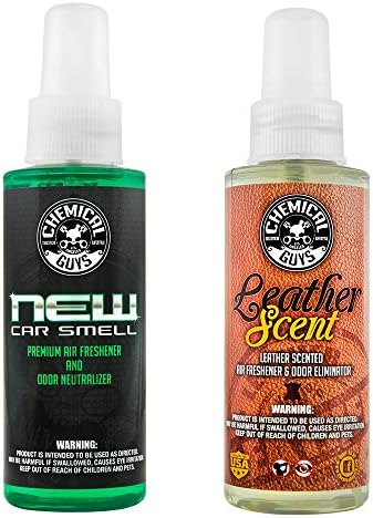 Chemical Guys, New Car & Leather Scent Air Freshener Sample Kit, 2 x 4 oz
