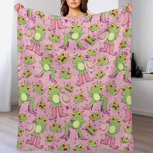 Socira Funny Frog Blanket Throw Blanket Funny Frog Gifts for Women Men Soft Sofa Throws for Travel Camping Bed Home Decor Car Birthday Gift 40"*50" （100 * 130cm） - Image 2