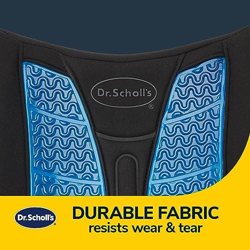 Dr. Scholl's Massaging Gel Lumbar Car Seat Cushion, Black, Adjustable Strap