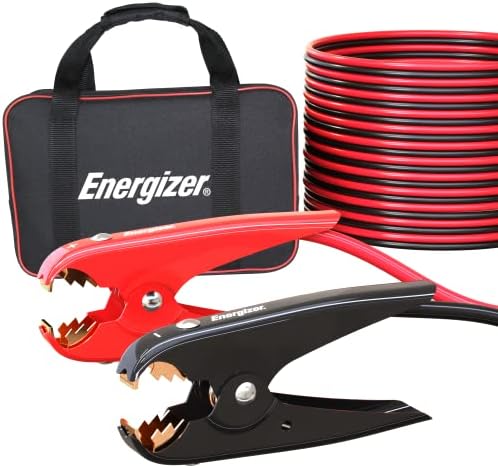 Energizer 1-Gauge 800A Heavy Duty Jumper Battery Cables 25 Ft Booster Jump Start - 25' Allows You to Boost Battery from Behind a Vehicle!