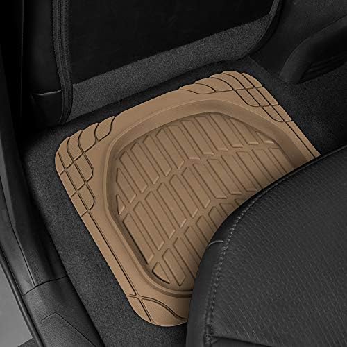 Cat® ToughRide™ Heavy-Duty 3 Piece Rubber All Season Floor Mats for Car Truck Van SUV, Black - Premium Trim to Fit Cars Floor Mat, All Weather Deep Dish Automotive Floor Mats, Total Dirt Protection