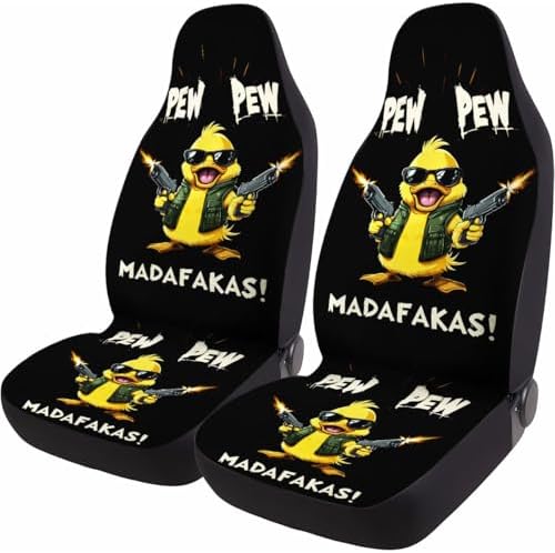 GENANY Funny Duck Car Seat Covers, 2-Piece Front Seat Set
