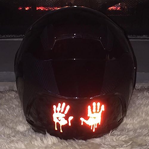customTAYLOR33 High Intensity Grade Reflective Bloody/Dripping Hands Decals for Helmets, Windscreens, Rear Windows, Bumper Stickers (5 inches Height, Red)