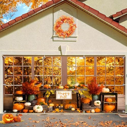 Fall Thanksgiving Garage Door Cover Decorations Banner Backdrop 7x16ft - Image 2