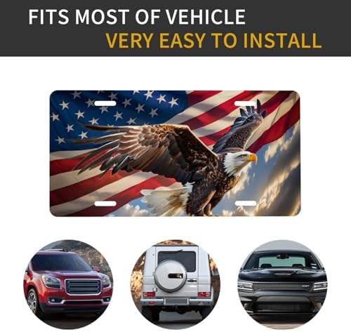 American Flag Eagle Front License Plate 6" * 12" for Women