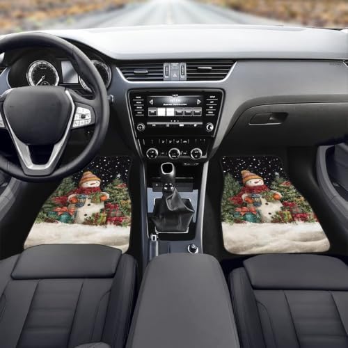 Snowman Floor Mats for Cars 4 Pcs