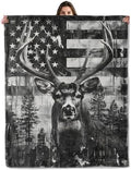 American Flag Deer Throw Blanket Gifts for Women Kids, 40x50in by Buttigiy