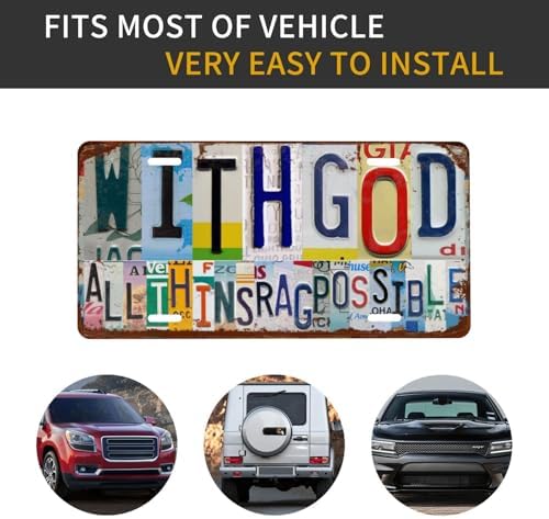 Front License Plate for Women with God Allthings are Possible