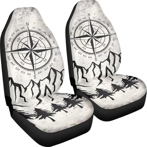 Guidepost Print Auto Seat Covers for Women Men, Soft Car Seat Protector Vehicle Seats Cushion Pad Mat Auto Decorations Accessories for SUV Truck Vans Sedans