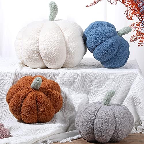 Kajaia 4 Pcs Pumpkin Pillow Fall Decor Thanksgiving, Vintage Color - Image 5
