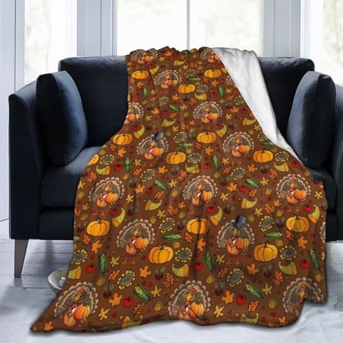 Socira Thanksgiving Turkey Blanket Thanksgiving Throw Blanket Gifts for Women Men Soft Sofa for Travel Camping Bed Home Car 60"X50" Medium by Socira