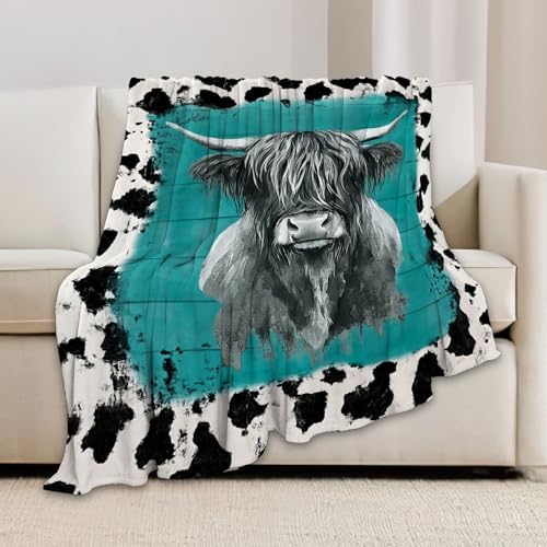 Highland Cow Throw Blanket Fleece Flannel Stuff Plush Gifts 40"X50" - Image 3