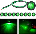 Nilight 3/4" Round LED Clearance Marker Lights,Green, 10-Pack