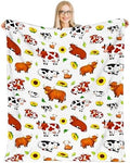 Cow Blanket Highland Cow Blanket Soft Fluffy 80"x60" Farm Cow Sunflower Throw Blanket for Bedroom Living Rooms Sofa Couch Travel Camping Christmas Birthday Gifts for Women Men Kid by Cvrozpwy