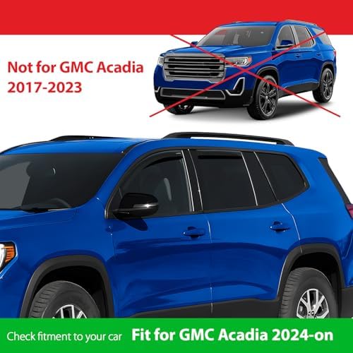 Goodyear Shatterproof in-Channel Window Deflectors for GMC Acadia 2024-2026, Rain Guards, Window Visors for Cars, Vent Deflector, Car Accessories, 4 pcs - GY009018