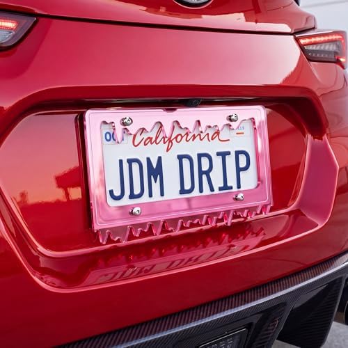 Timtin 1 Set Fluorescent Pink License Plate Frame, Style 1