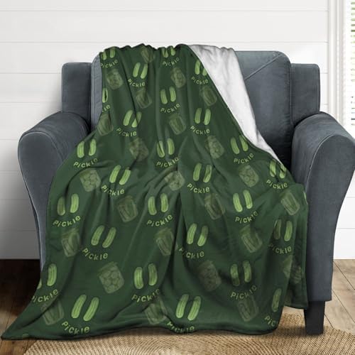 Socira Green Funny Pickle Blanket Throw Blanket Green Funny Pickle Gifts for Women Men Soft Sofa Throws for Travel Camping Bed Home Decor Car Birthday Gift 60"*80"（150 * 200cm） by Socira