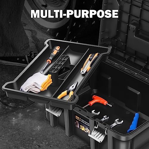 ‎DNA MOTORING Tool Box Lockable Organizer Storage Toolbox with Removable Tray for Workshop Garage & Household,Large Capacity,TOOLS-00309 - Image 4