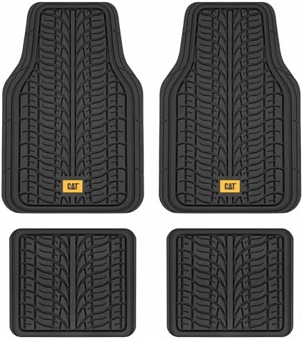 Cat® ToughTread™ Front & Rear Full Set of Floor Mats for Cars - All-Weather Heavy-Duty Trimmable Universal Fit Rubber Mat Truck & Car Accessories - Automotive Floor Mats for SUVs Car Interior