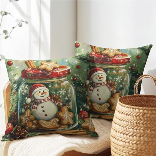 Merry Christmas Snowman Pillow Covers 20x20 Set of 2 Highly Absorbent - Image 7