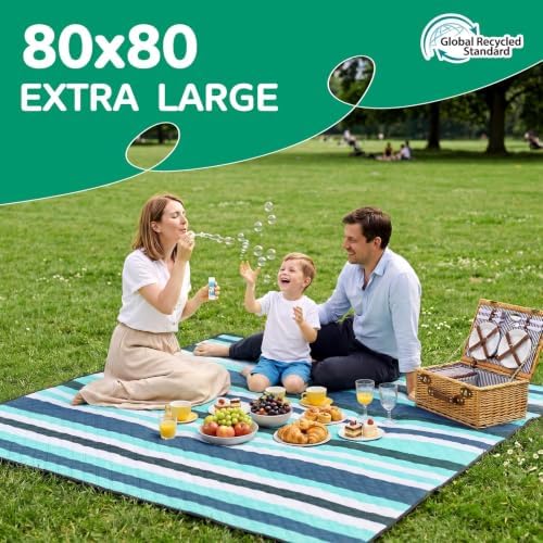 RYCHIC Waterproof Beach Blanket Picnic Mat Outdoor Rug Extra Large Sandproof Portable XL Big Towel Umbrella Folding Pop Tent Shelter Shade Canopy Ball Fan Bag Manta Playa Wedding Registry Must Have - Image 2