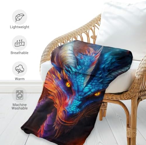 Jekeno Dragon Theme Throw Blanket, Dragons Gifts for Boys 80"x60" - Image 4