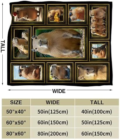 Capybara Blanket Capybaras Collage Throw Blankets Cute Animal Print Cozy Fleece Flannel Stuff Plush Lightweight Bedding Lover Gifts for Men Women Adults for Couch Sofa Bed Decor 60"X80" - Image 7