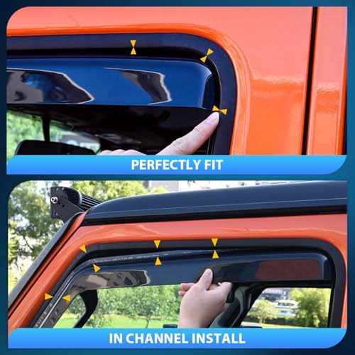 Nilight in-Channel Rain Guards for Ford F150 Reg/Super Cab 2021-2026 2PCS