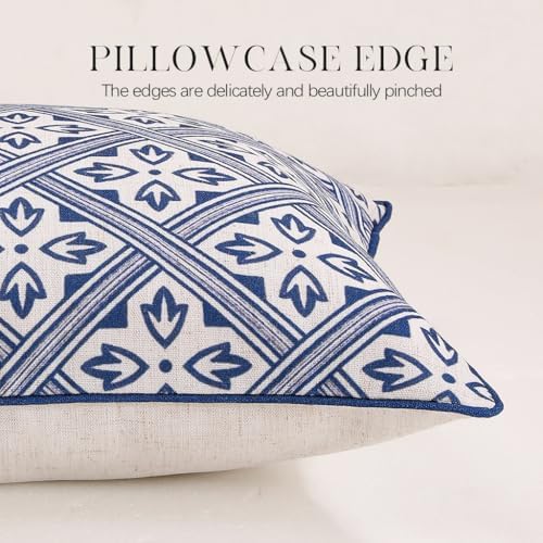 patdrea Designer Vintage Blue Throw Pillow Cover,18"x18" - Image 5