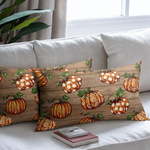 Fall Thanksgiving Pillow Covers 12x20 Set of 2 Highly Absorbent Orange - Image 7
