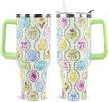 Easter Tumbler 40oz Spring Easter Egg Coffee Mugs Leak Proof Cups with Handle and Straw Stainless Steel Vacuum Insulated Water Bottle Easter Gifts Spring Decor (1PCS) by Unknown