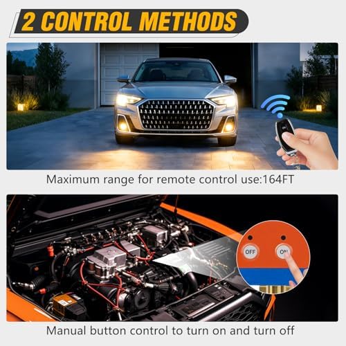 Nilight 140A Battery Disconnect Switch Wireless Remote Voltmeter Display