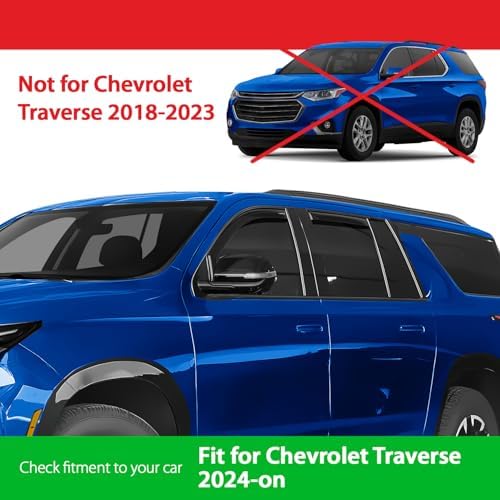 Goodyear Shatterproof in-Channel Window Deflectors for Chevrolet (Chevy) Traverse 2024-2026, Rain Guards, Window Visors for Cars, Vent Deflector, Car Accessories, 4 pcs - GY009016