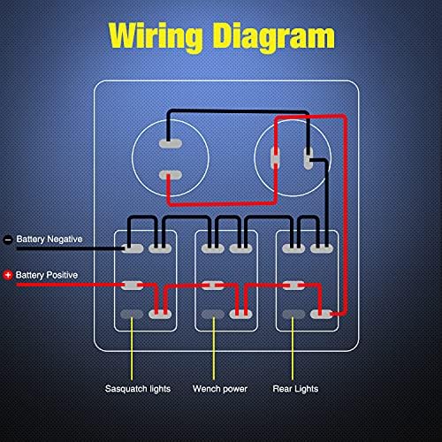 Nilight 3 Gang Rocker Switch Panel SPST On Off 12 Volt Toggle Blue
