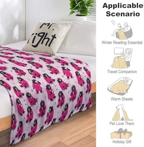Socira Pink Funny Bear Blanket Throw Blanket Pink Funny Bear Gifts for Women Men Soft Sofa Throws for Travel Camping Bed Home Decor Car Birthday Gift 40"*50" （100 * 130cm） - Image 7
