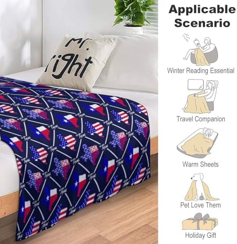 Socira Texas Flag Blanket Throw Blanket Texas Gifts for Women Men Soft Sofa Throws for Travel Camping Bed Home Decor Car Birthday Gift 50"*60"（130 * 150cm） - Image 7