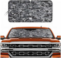 Windshield Sun Shade for Chevrolet Silverado 1500 2099-2013, Foldable Truck Sunshade, Heat Blocker, Front Window Sun Shield, Interior Protection, Keeps Cab Cool, Heavy Duty Truck Accessory-Gray Camo