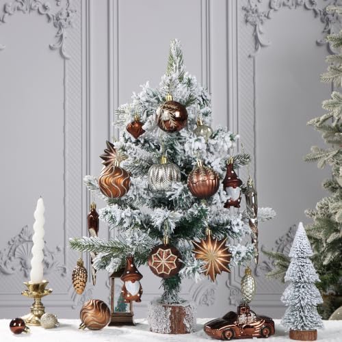 Brown & Gold Fall Christmas Ornaments for Tree Thanksgiving Decorations - Image 5
