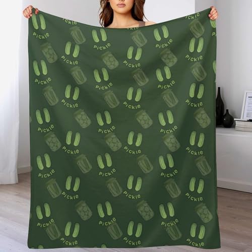 Socira Green Funny Pickle Blanket Throw Blanket Green Funny Pickle Gifts for Women Men Soft Sofa Throws for Travel Camping Bed Home Decor Car Birthday Gift 60"*80"（150 * 200cm） - Image 2