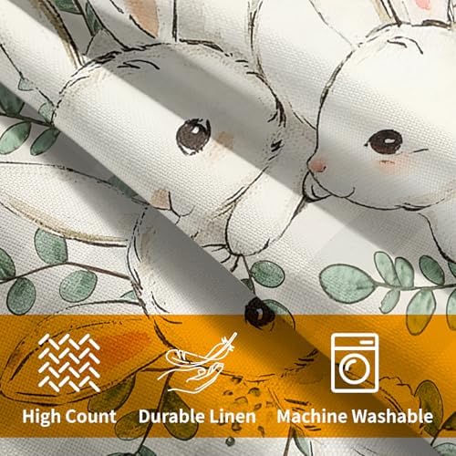 Easter Pillow Covers 24x24 Set of 2 Cute Bunny Rabbit Throw Pillow Covers Rustic Spring Pillowcase Linen Decoration Farmhouse Soft Decorative Plaid Cushion Case Couch for Indoor Outdoor Home Decor - Image 6