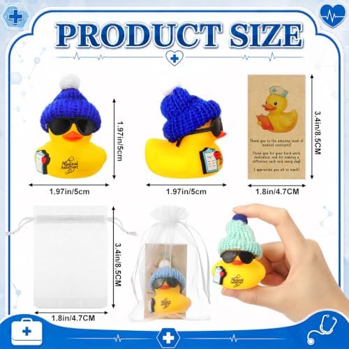 Liliful 10 Sets Medical Assistants Gifts Mini Rubber Ducks Desk Accessories - Image 2